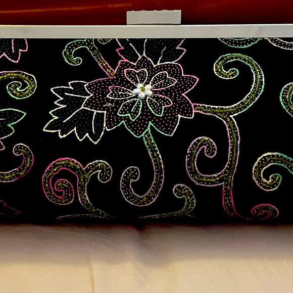 Velvet Beaded Evening Clutch Bag - New, never worn - Picture 1 of 4